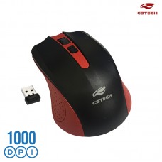 Mouse sem Fio 1000Dpi M-W20RD C3 Tech - Vermelho